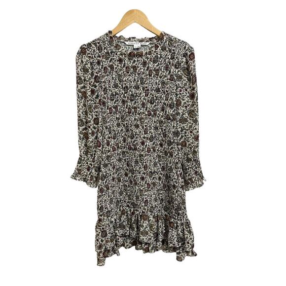 VERONICA BEARD Fahra shirred Floral Ruffled Mini Dress smocked size 6 NEW $548 - Picture 2 of 7
